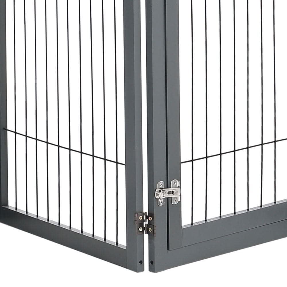 80cm Height Freestanding Wooden Pet Playpen 4-Panel