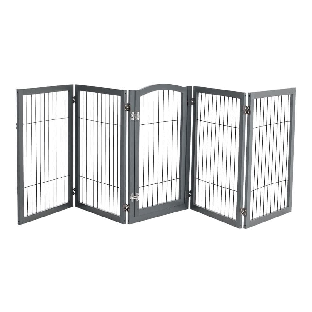 80cm Height Freestanding Wooden Pet Playpen 4-Panel