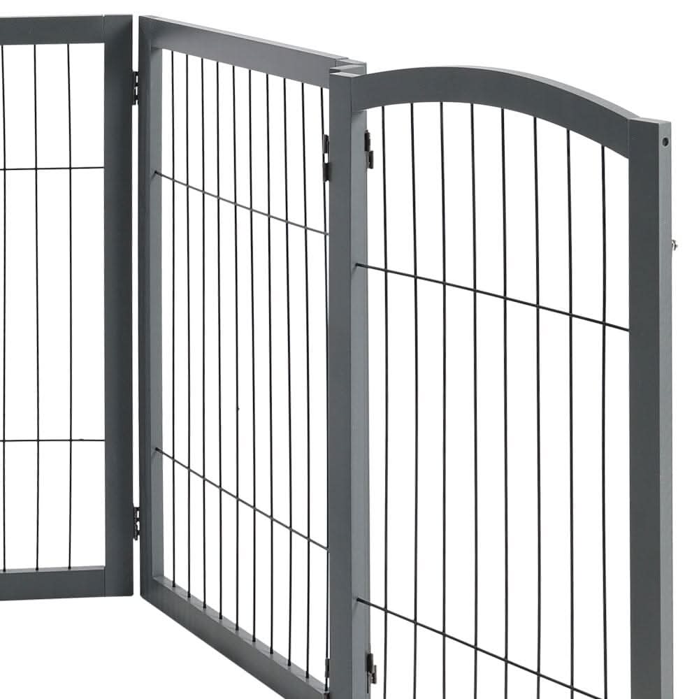 80cm Height Freestanding Wooden Pet Playpen 4-Panel