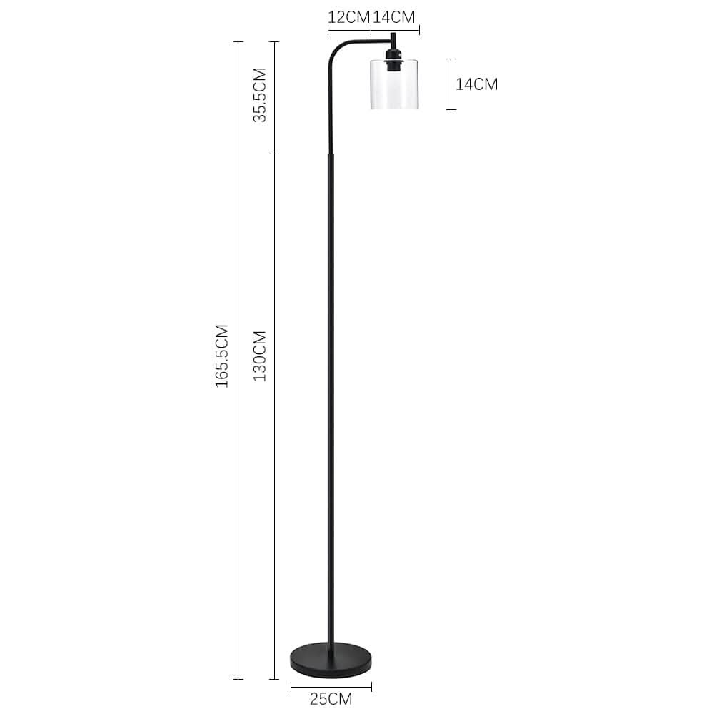 Minimalist Floor Lamp with Glass Lampshade