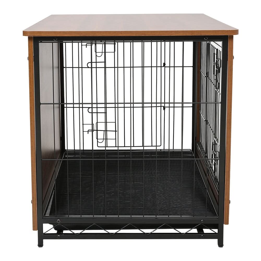 Brown Wooden Wire Dog Crate Pet Cage