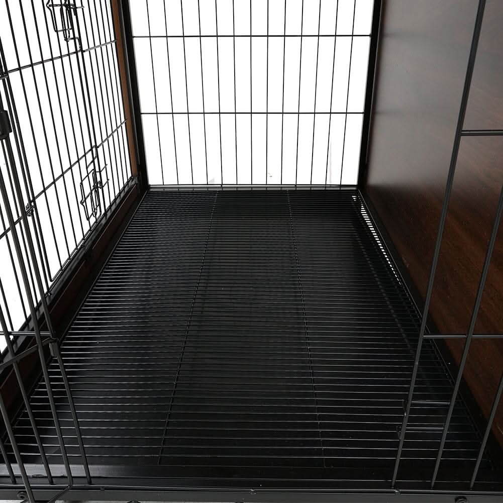 Brown Wooden Wire Dog Crate Pet Cage