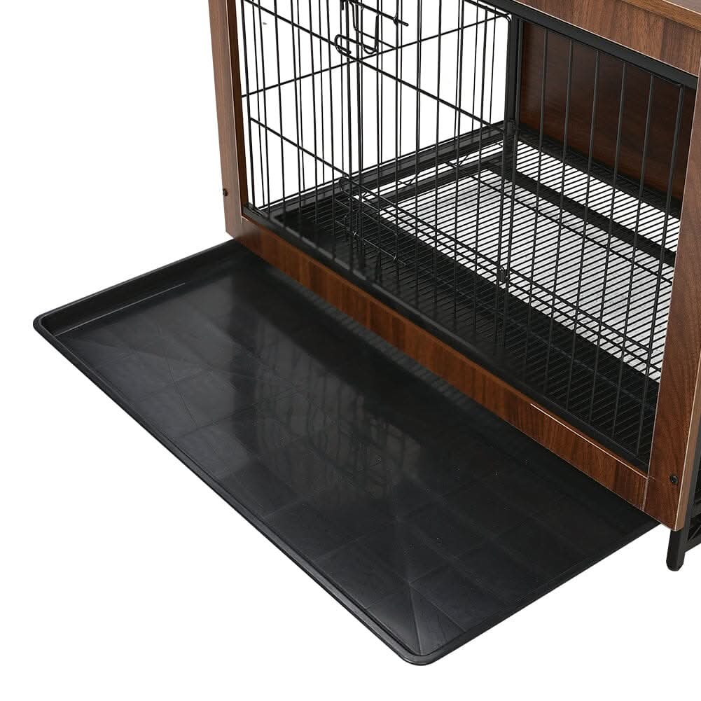 Brown Wooden Wire Dog Crate Pet Cage