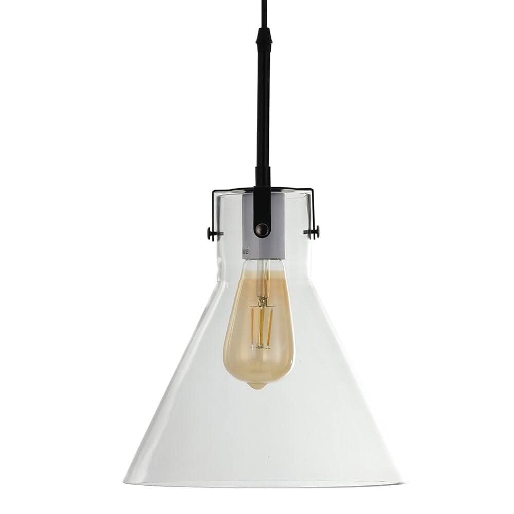 Modern Style Transparent Black Glass Single Light Pendant Light