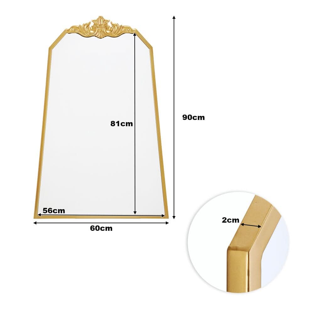 Golden Wave Iron Art Mirror (60×90CM)