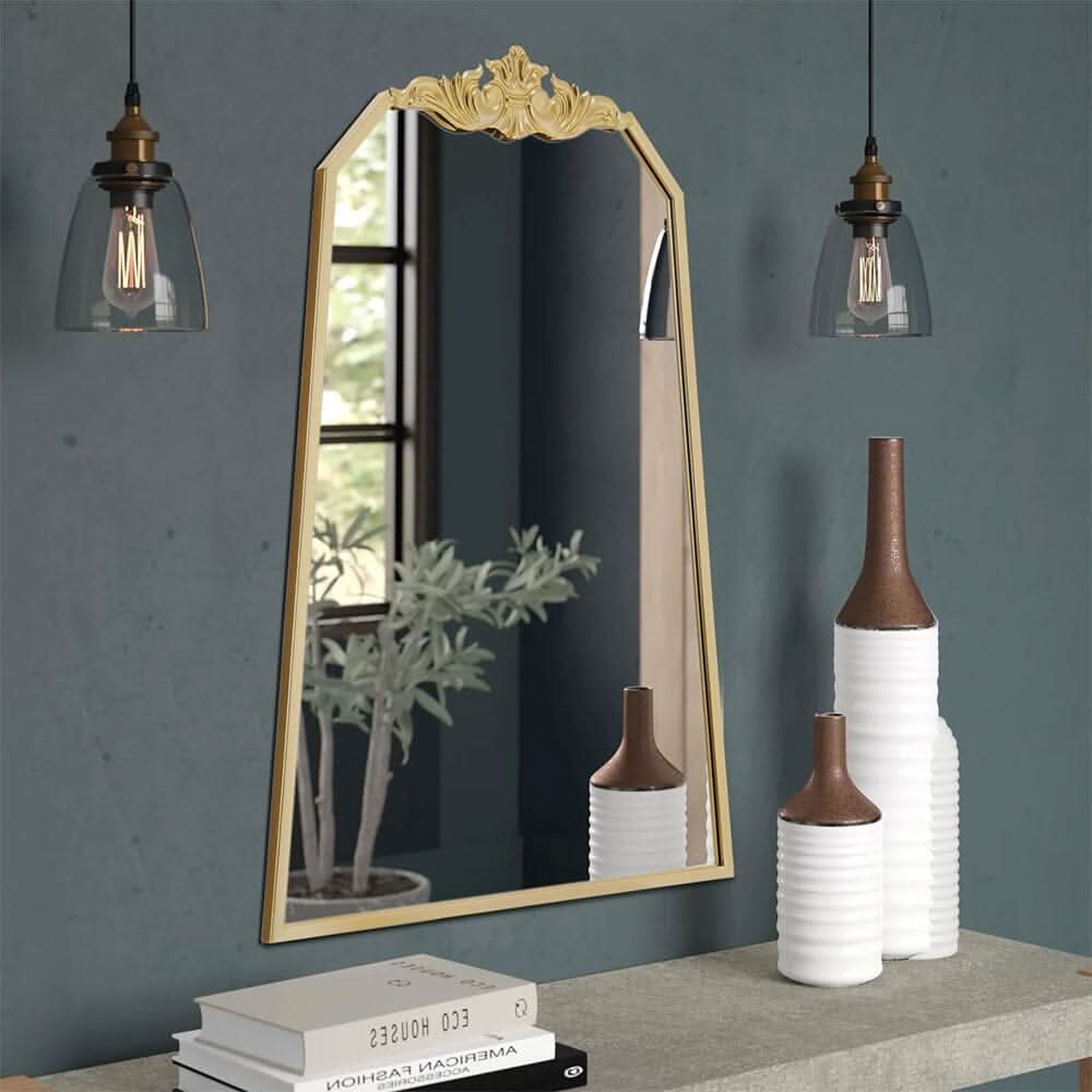 Golden Wave Iron Art Mirror (60×90CM)
