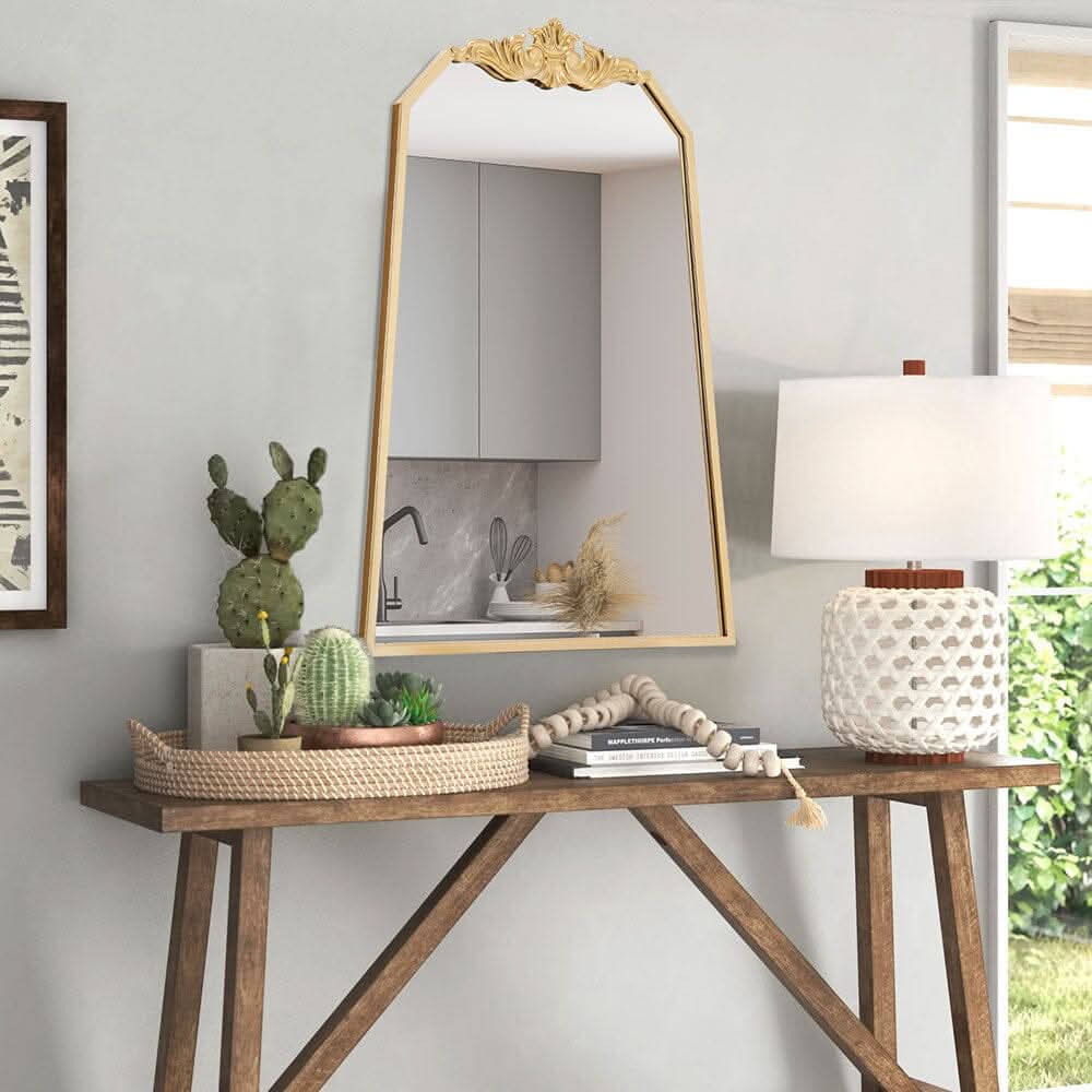 Golden Wave Iron Art Mirror (60×90CM)