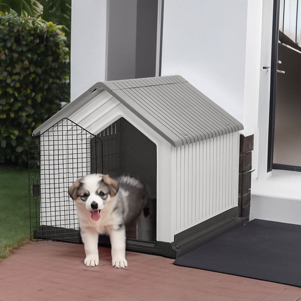 Waterproof Plastic Dog House Pet Kennel with Door