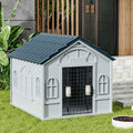 Plastic Dog House Kennel with Steel Door
