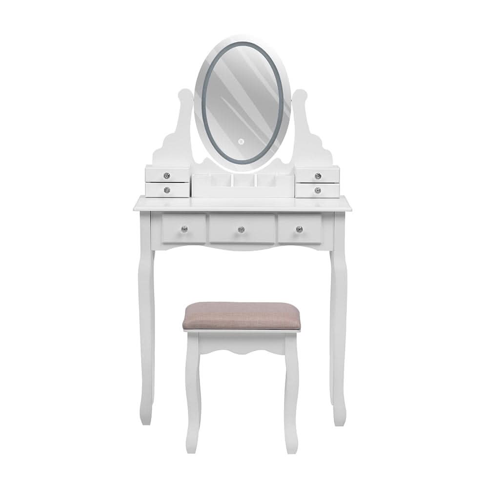 135cm H Makeup Vanity Desk Set with LED Lighting