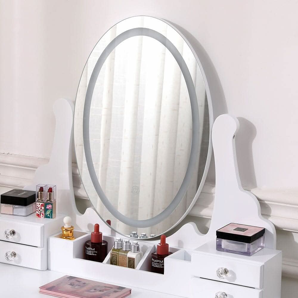 135cm H Makeup Vanity Desk Set with LED Lighting