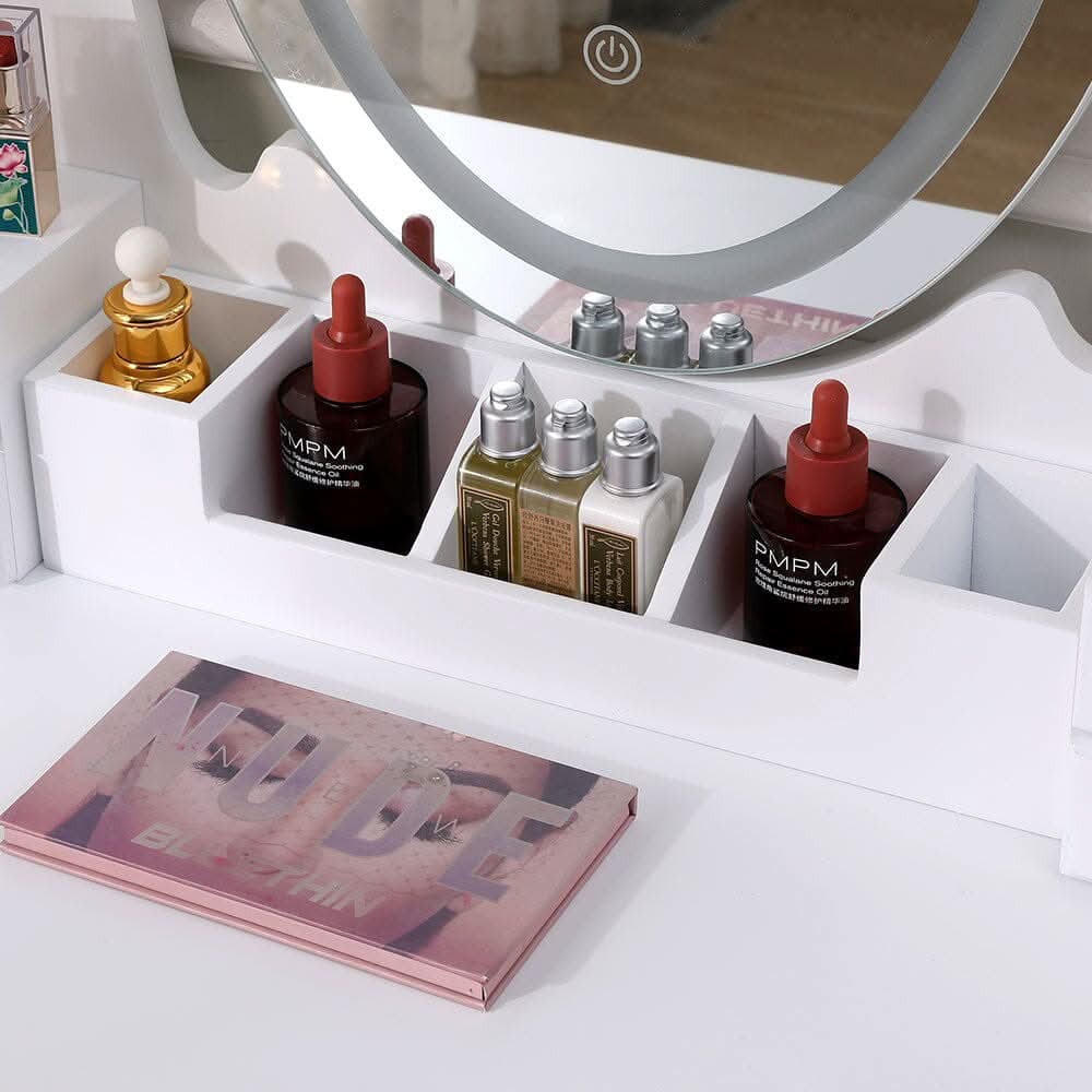 135cm H Makeup Vanity Desk Set with LED Lighting