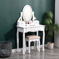 135cm H Makeup Vanity Desk Set with LED Lighting