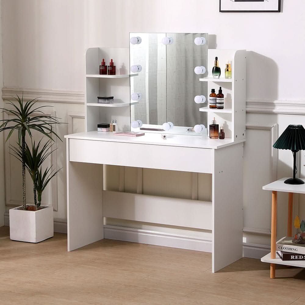 139.5cm H Modern Hollywood Vanity Desk with Lighted Mirror