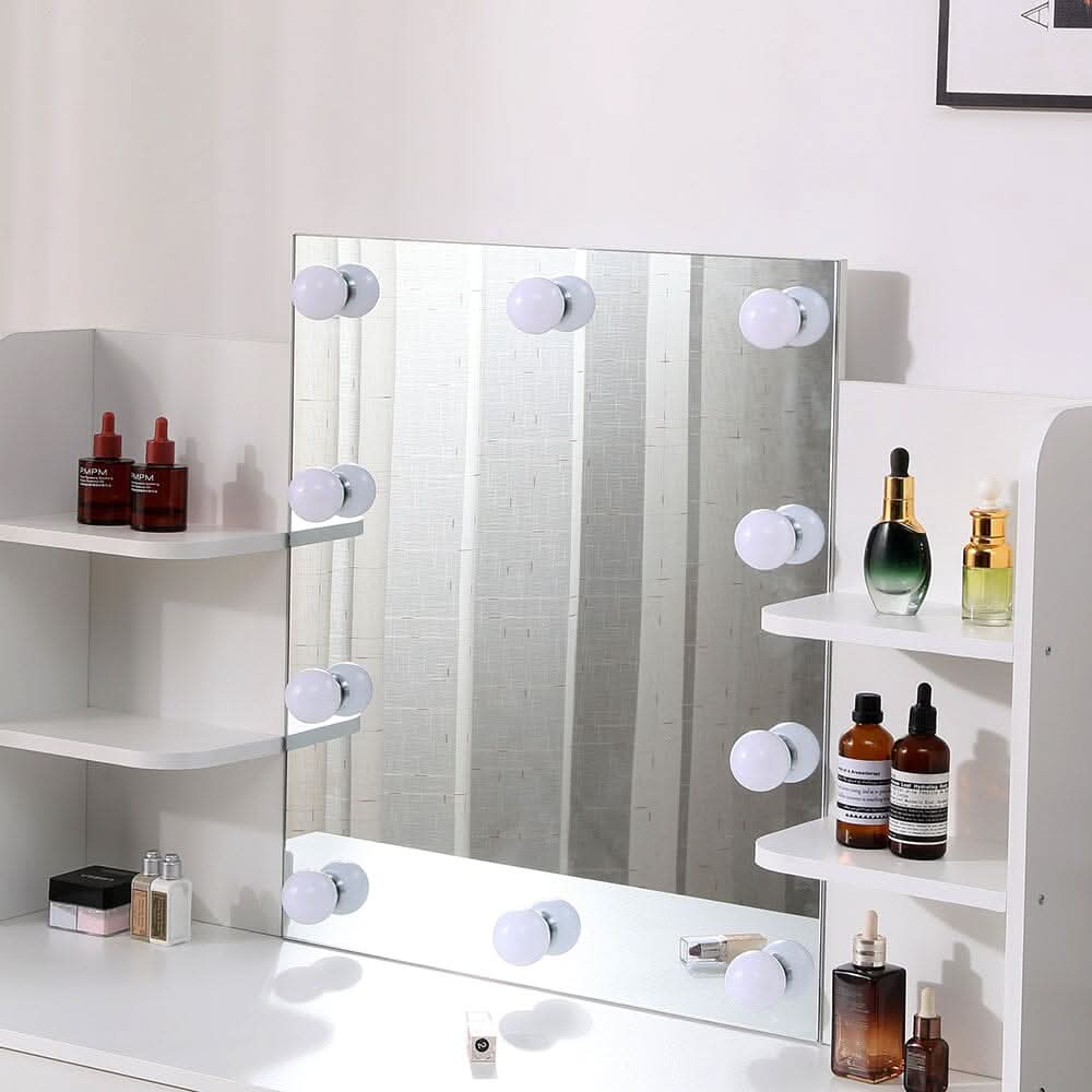 139.5cm H Modern Hollywood Vanity Desk with Lighted Mirror