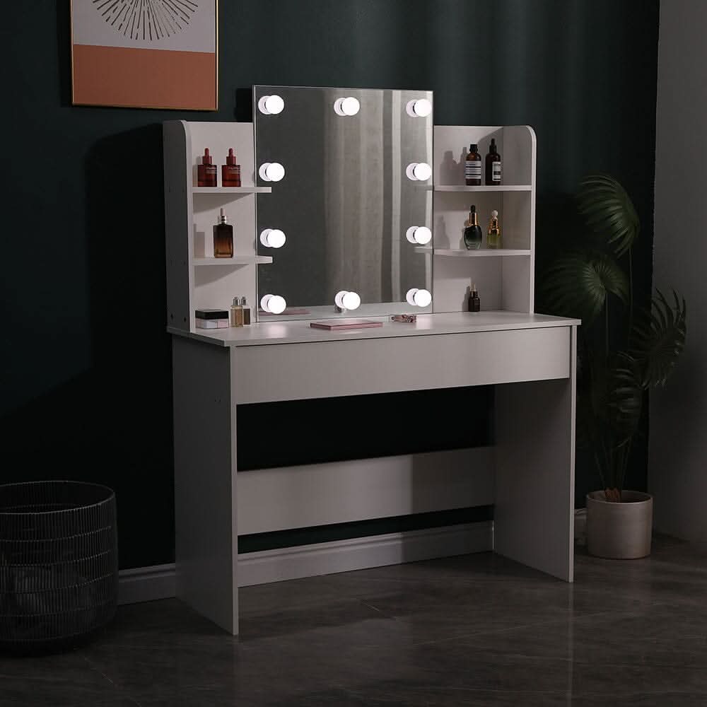 139.5cm H Modern Hollywood Vanity Desk with Lighted Mirror