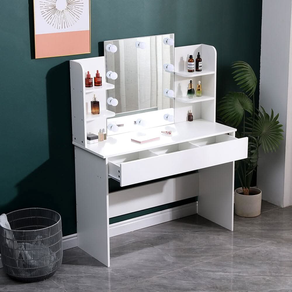 139.5cm H Modern Hollywood Vanity Desk with Lighted Mirror