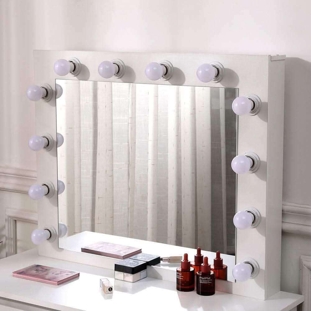 43cm D Hollywood Dressing Table with Large Lighted Mirror