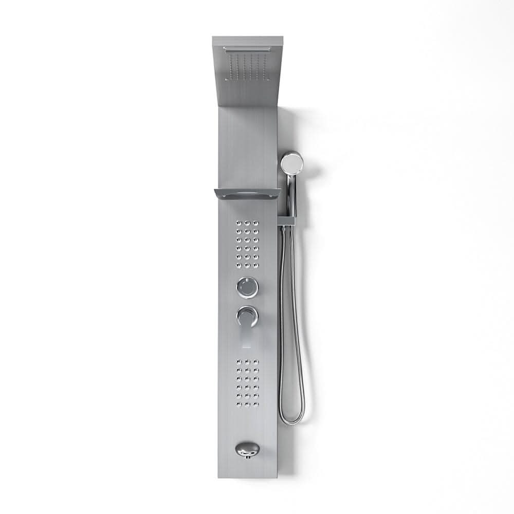 135cm H 5 Function Bathroom Silver Shower Panel with Hand Shower Head