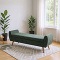 Upholstered Storage Bench with Lift-Up Seat and Wooden Legs