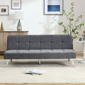 Convertible Sofa Bed with Tufted Fabric and Metal Legs