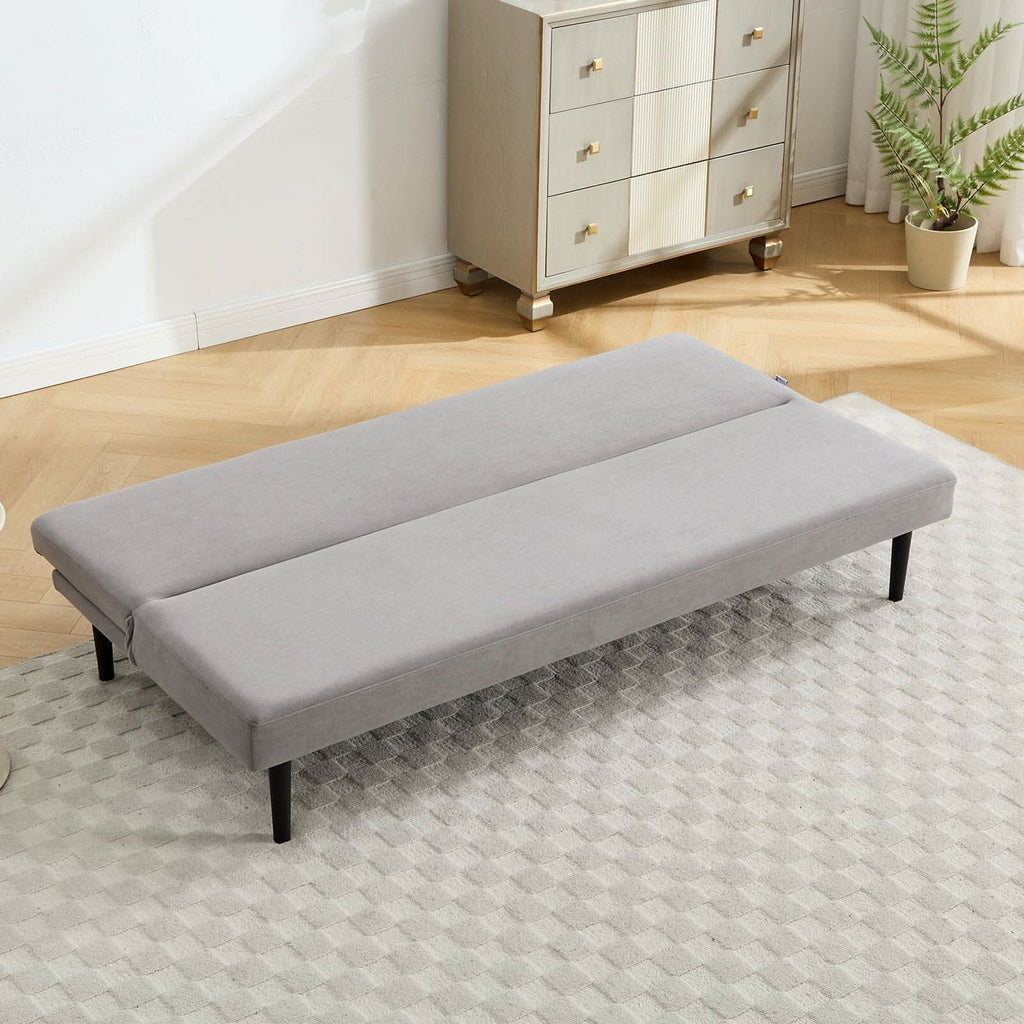 Convertible Sofa Bed with Dot Velvet Upholstery and Plastic Legs