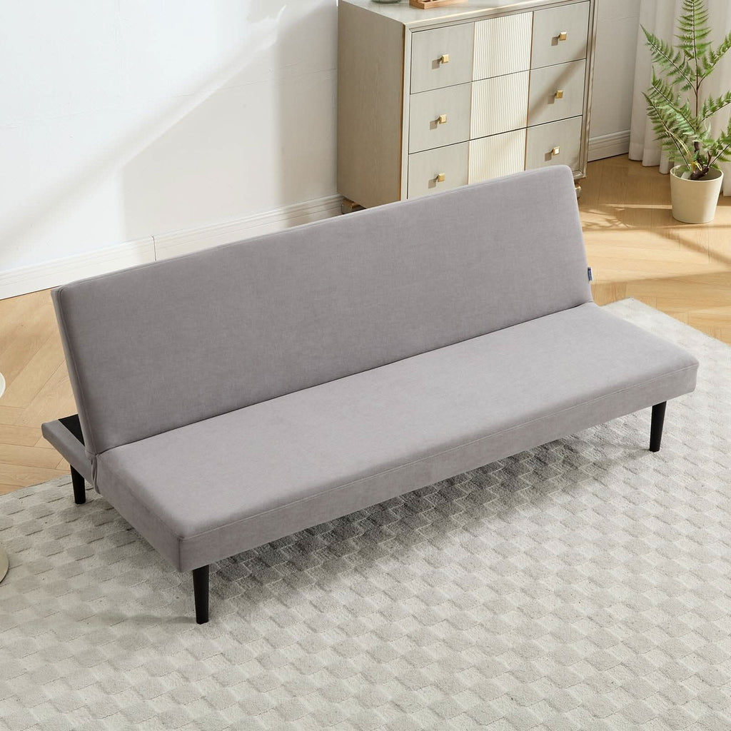 Convertible Sofa Bed with Dot Velvet Upholstery and Plastic Legs