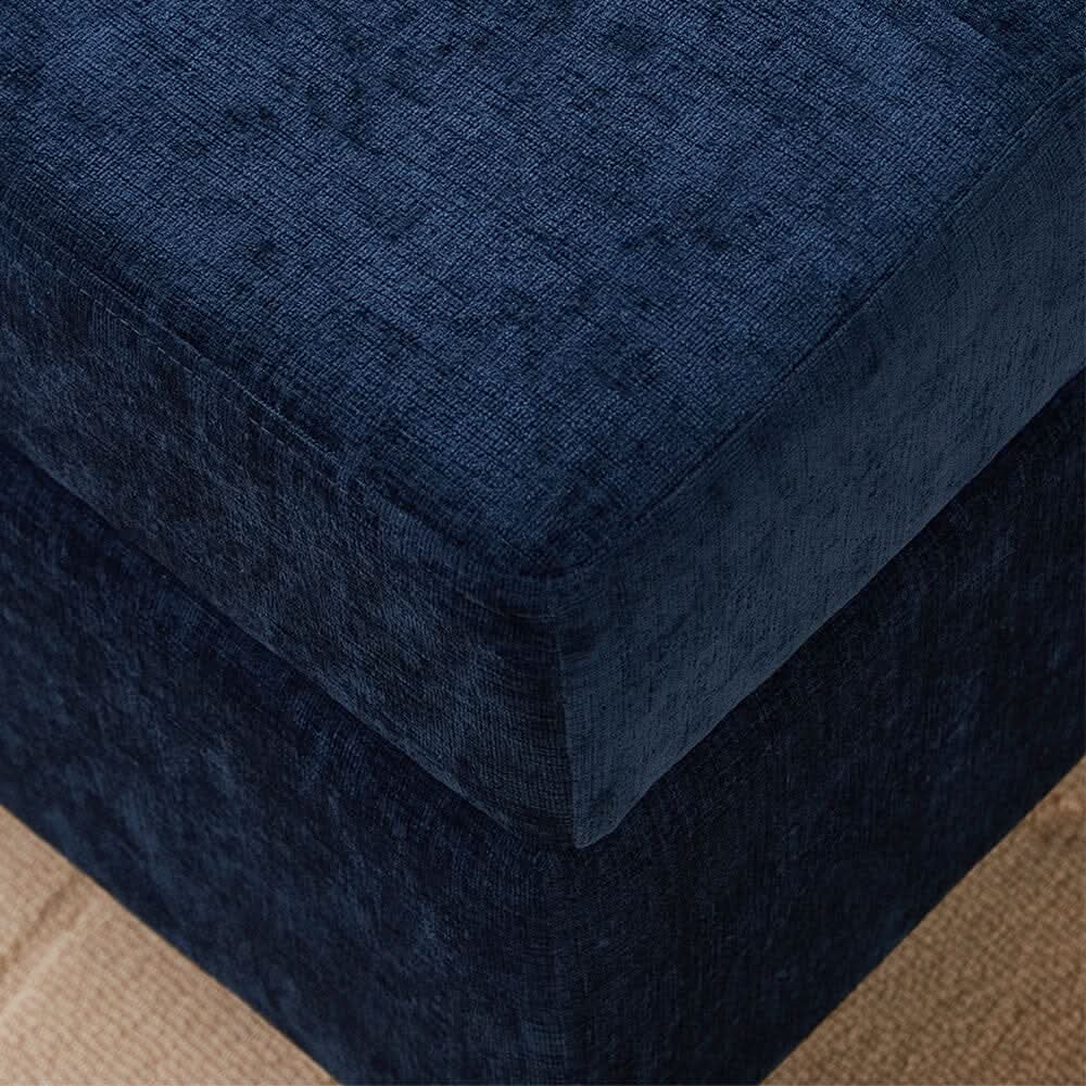 Chenille Upholstered Storage Ottoman with Lift-Up Lid and Solid Wood Legs