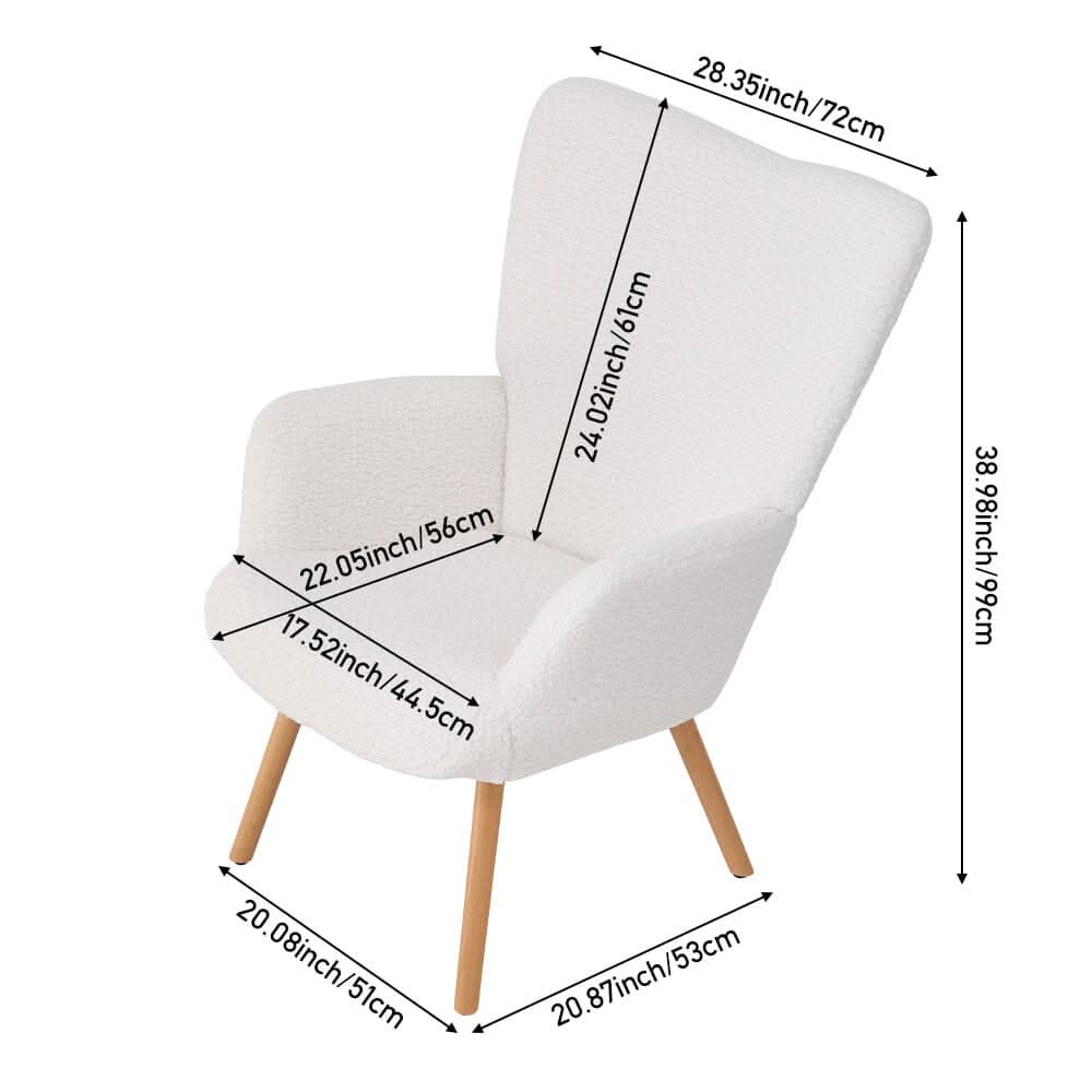 White Lamb Wool Accent Chair Series