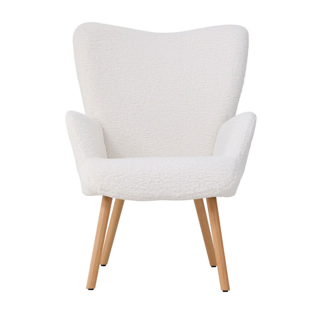 White Lamb Wool Accent Chair Series
