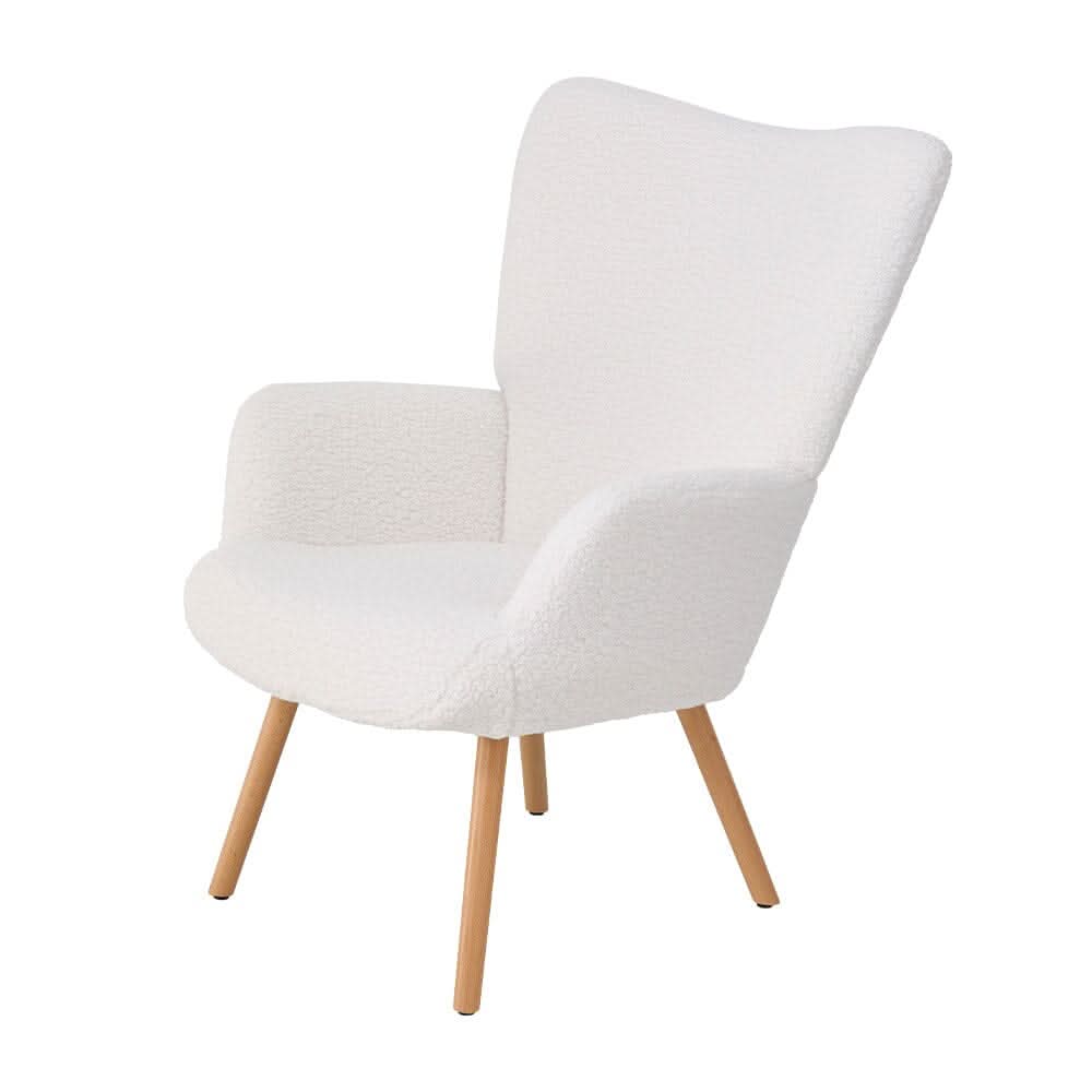 White Lamb Wool Accent Chair Series