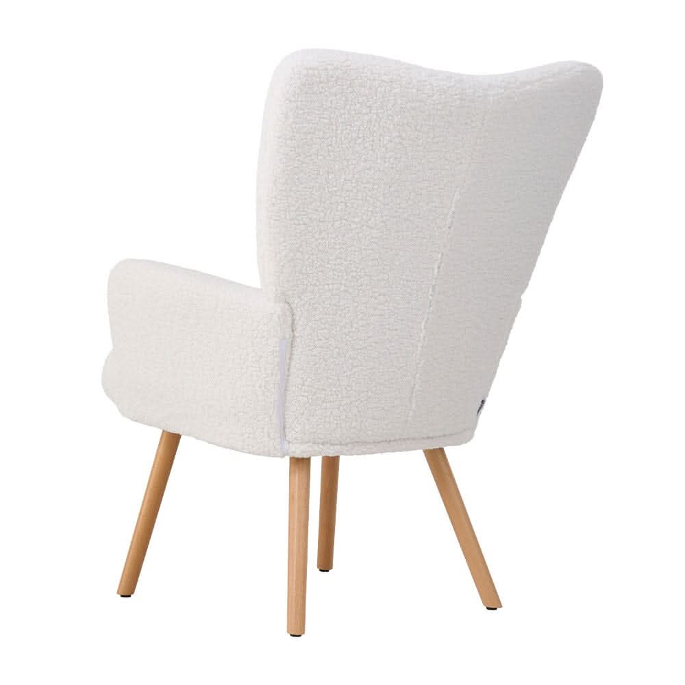 White Lamb Wool Accent Chair Series