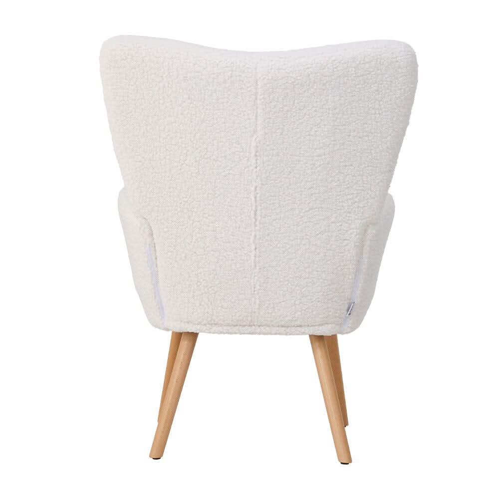 White Lamb Wool Accent Chair Series