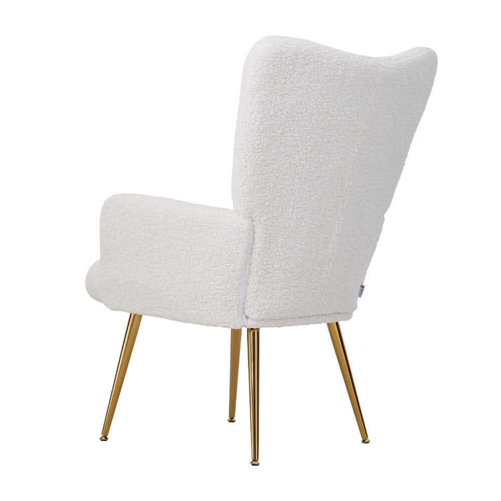 White Lamb Wool Accent Chair Series