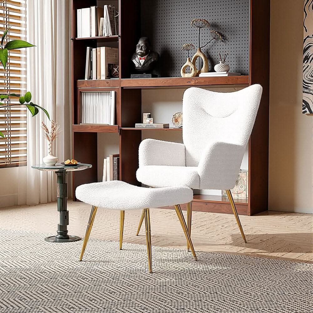 White Lamb Wool Accent Chair Series