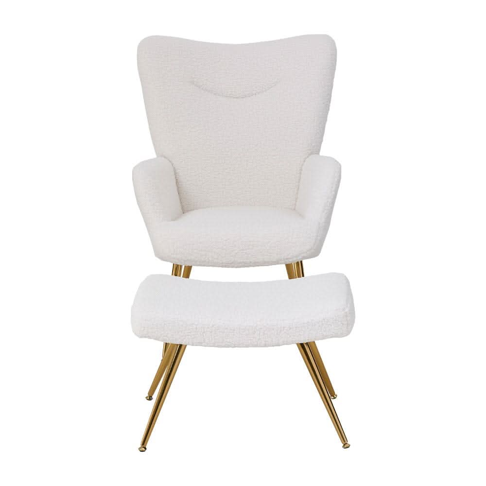 White Lamb Wool Accent Chair Series