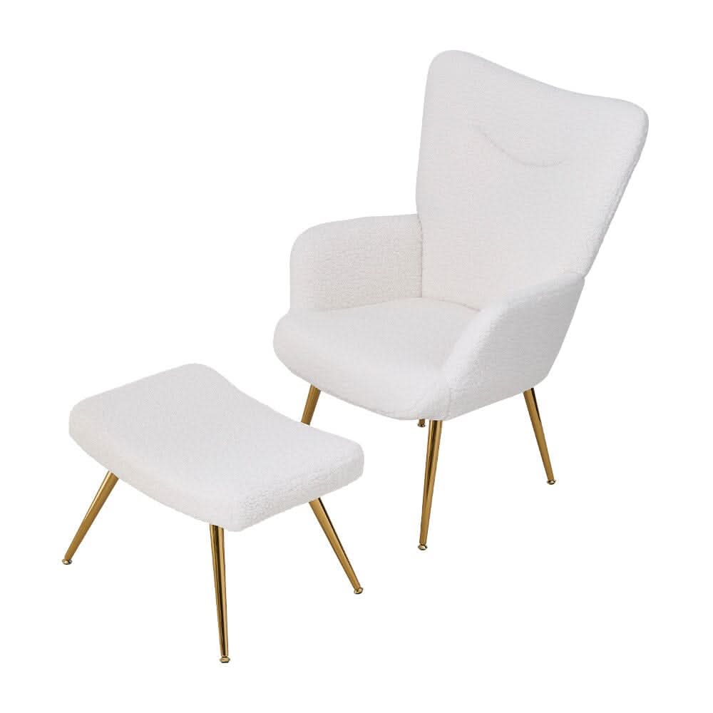 White Lamb Wool Accent Chair Series