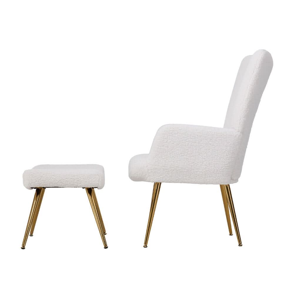 White Lamb Wool Accent Chair Series