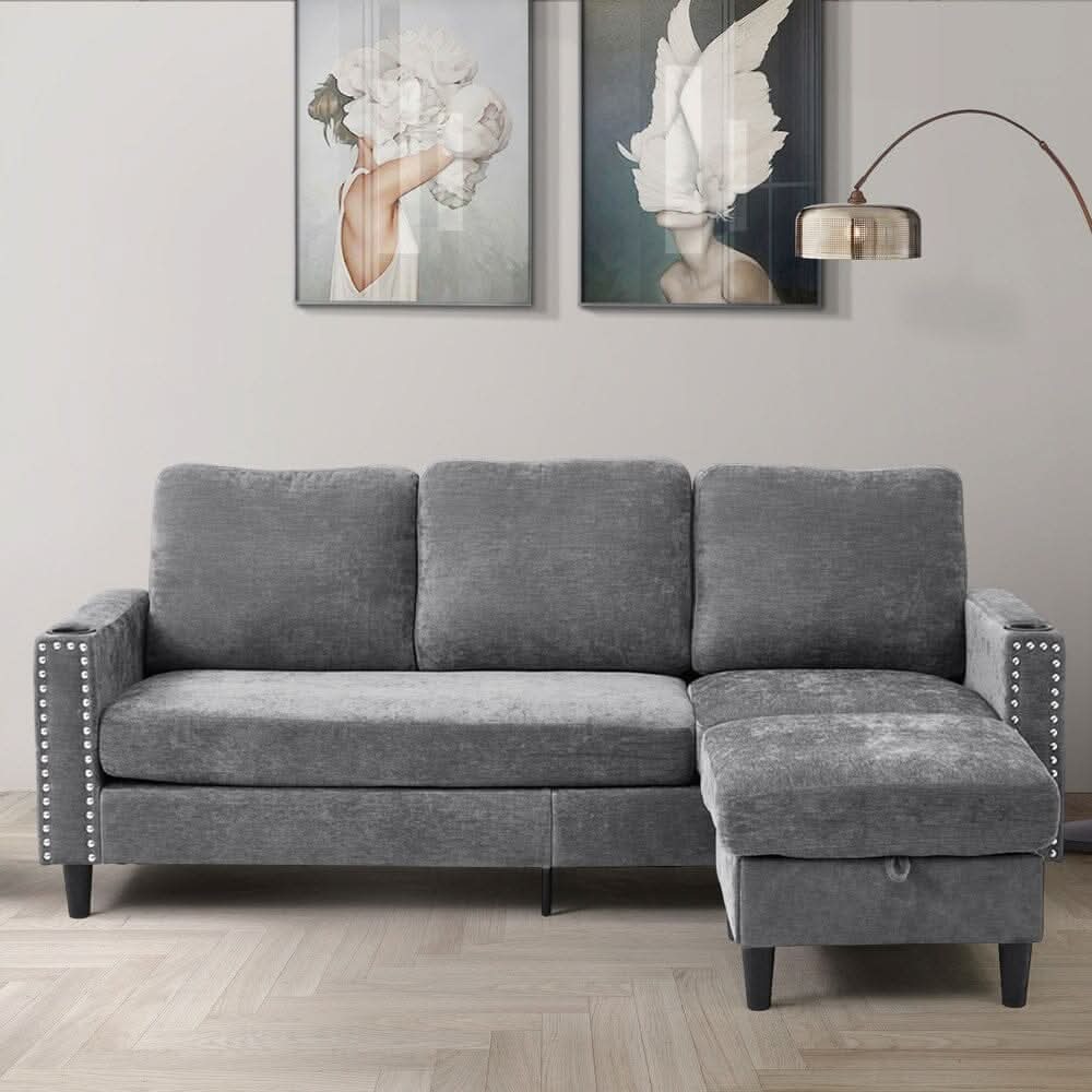 Plush Upholstered 3-Seater Sofa With Reinforced Frame