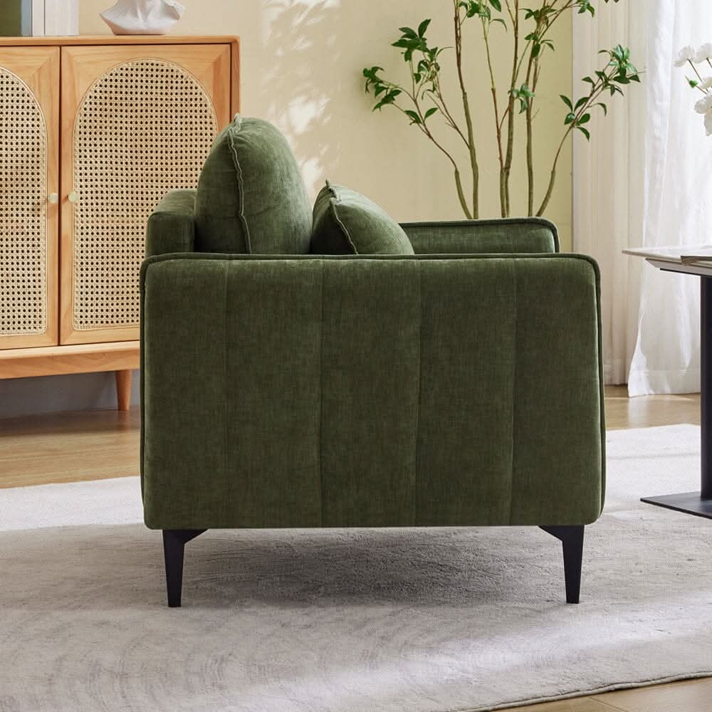 Upholstered Accent Chair (Model 02) With Detachable Pillow & Lumbar Support