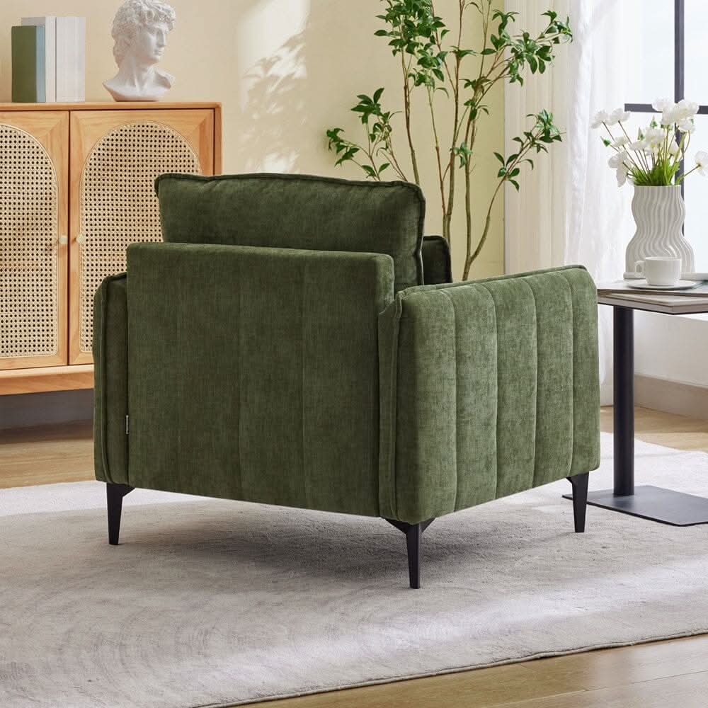 Upholstered Accent Chair (Model 02) With Detachable Pillow & Lumbar Support