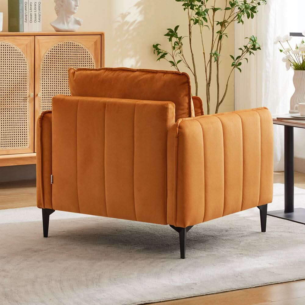 Upholstered Accent Chair (Model 02) With Detachable Pillow & Lumbar Support