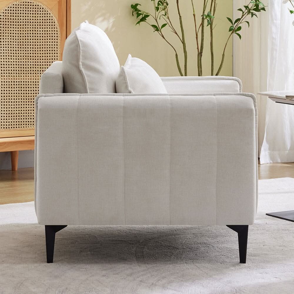 Upholstered Accent Chair (Model 02) With Detachable Pillow & Lumbar Support