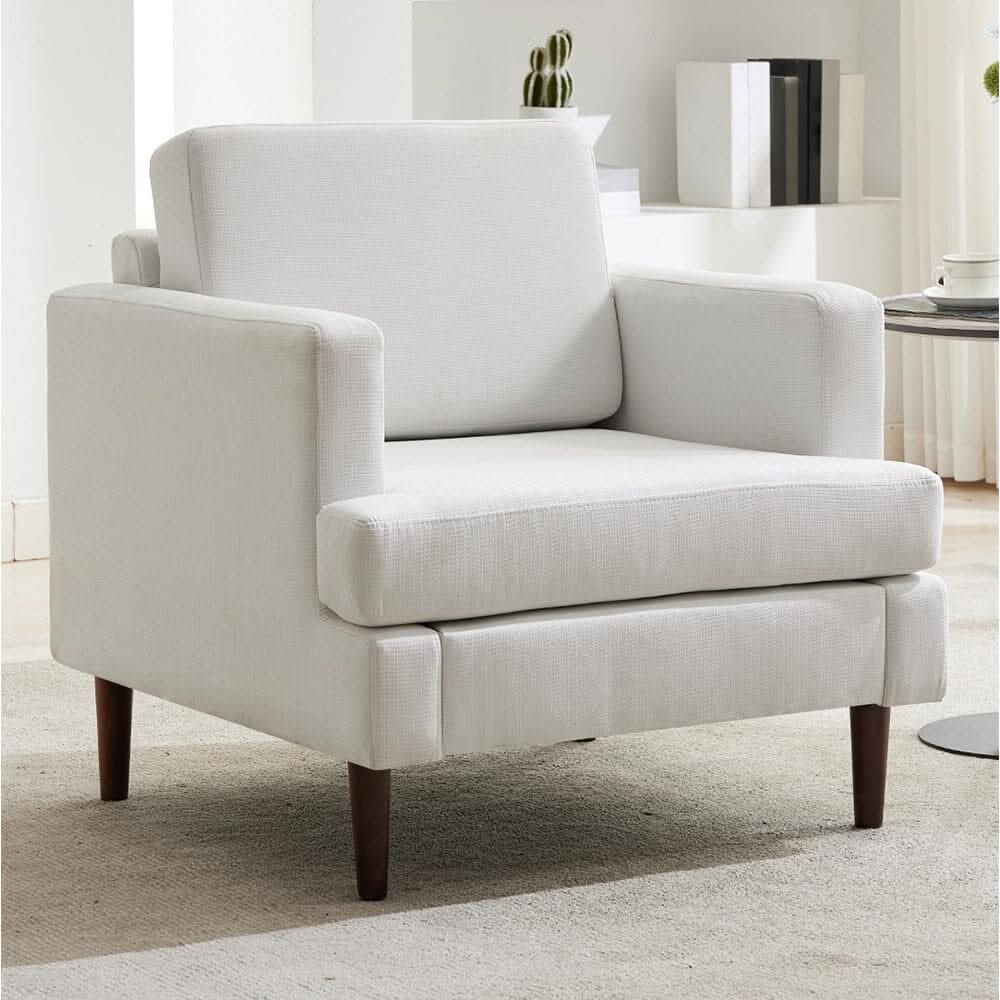 Upholstered Accent Chair (Model 04) With Detachable Pillows & Reinforced Frame