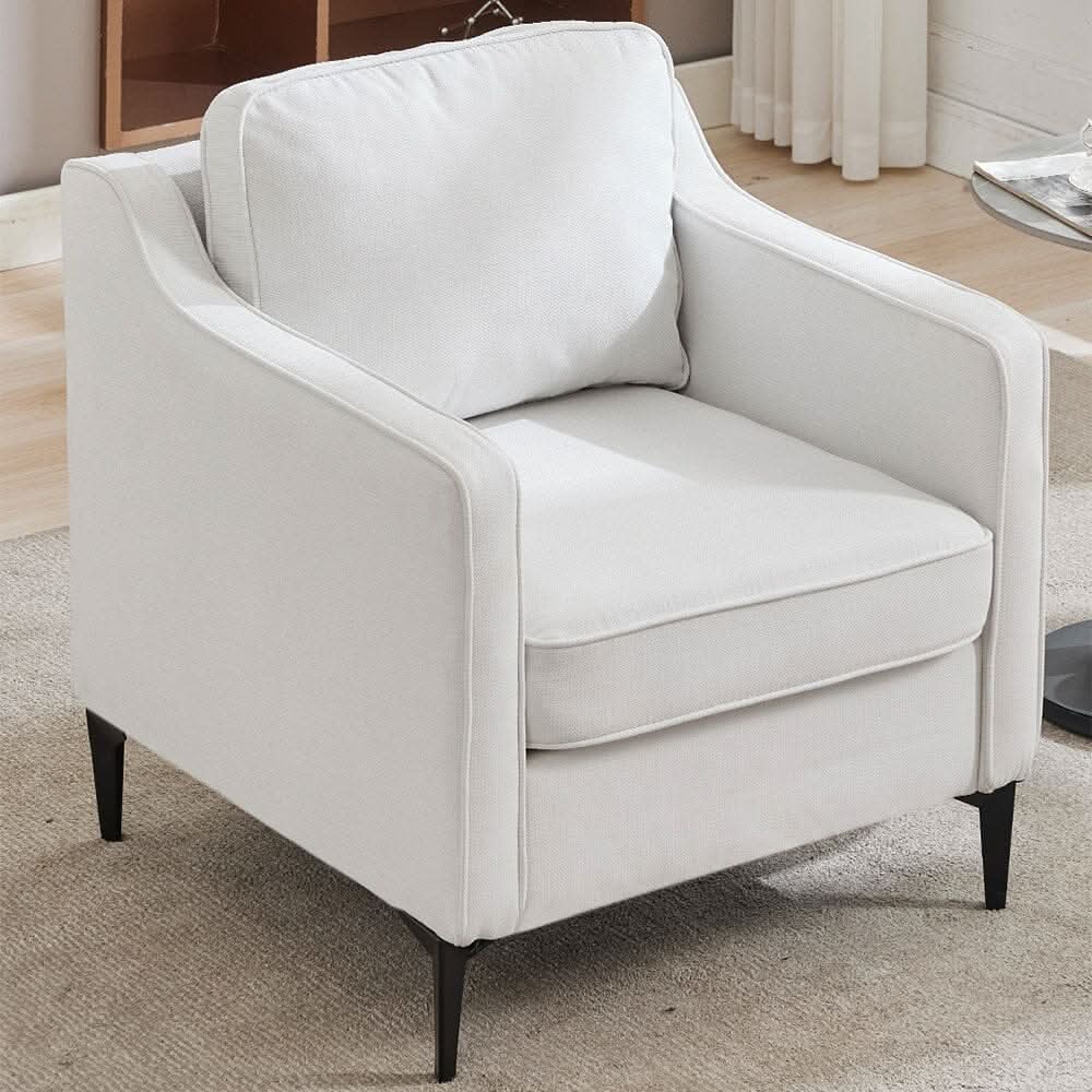 Upholstered Accent Chair (Model 05) With Detachable Pillows & Reinforced Frame