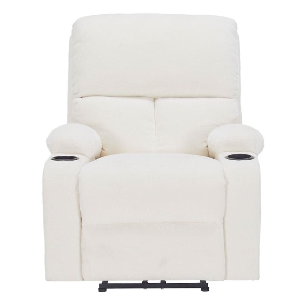 Electric Recliner Sofa with 8-Point Massage Heating Function and Cup Holders