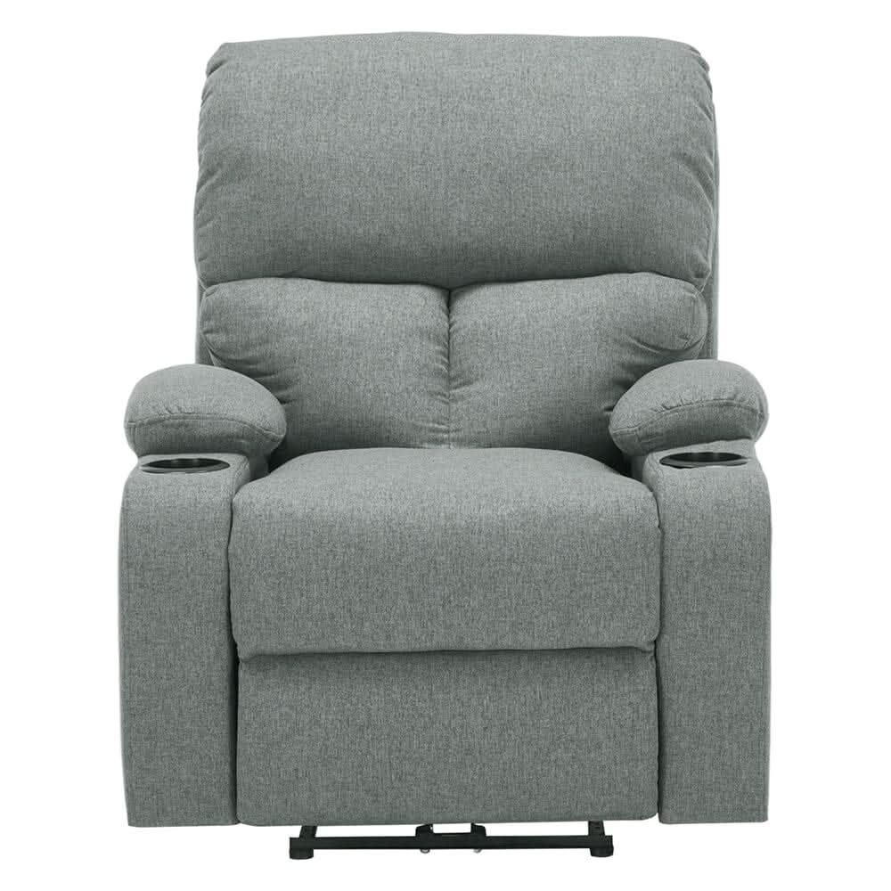 Electric Recliner Sofa with 8-Point Massage Heating Function and Cup Holders