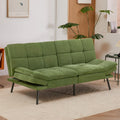 Adjustable Sofa Bed with Tufted Upholstery and Foldable Armrests