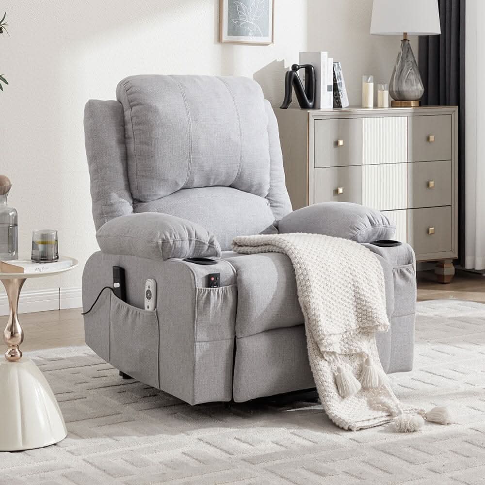Electric Recliner Chair (Model 01) with Massage Heating Function and Cup Holders