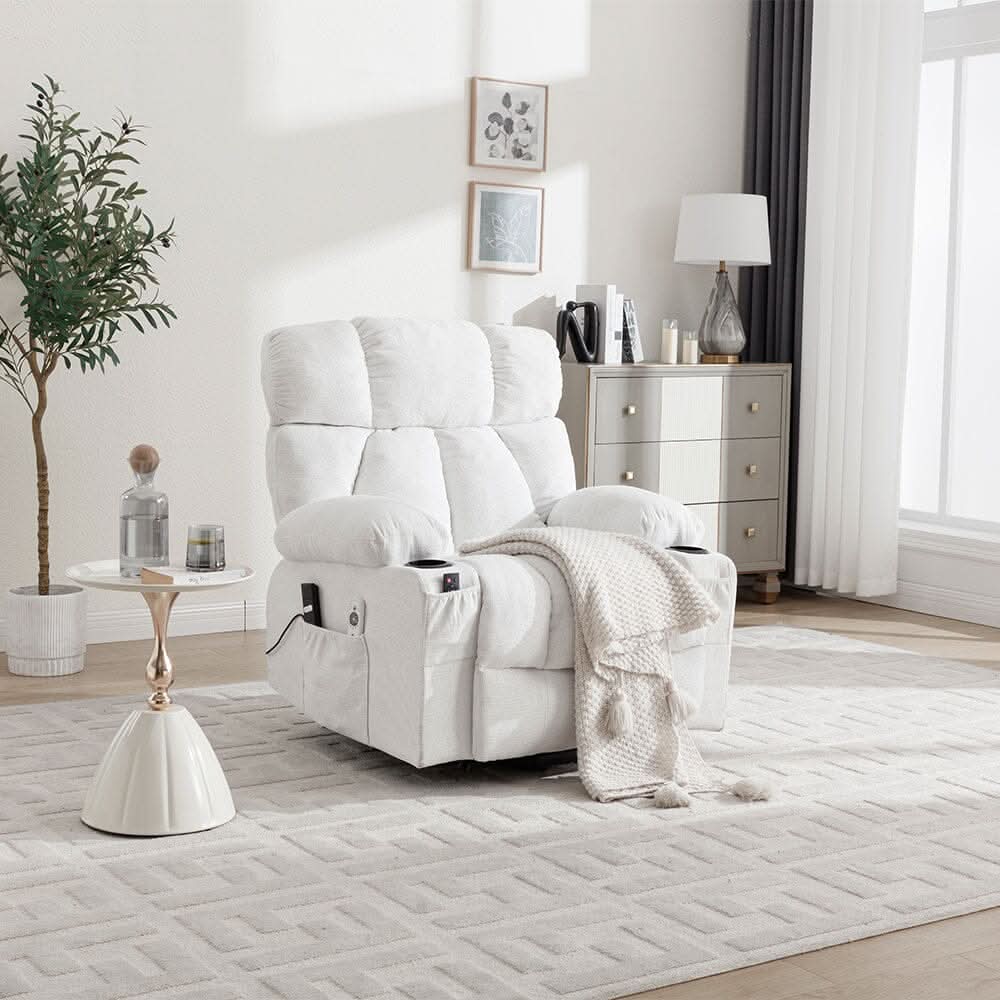 Electric Recliner Chair (Model 02) with Massage Heating Function and Cup Holders